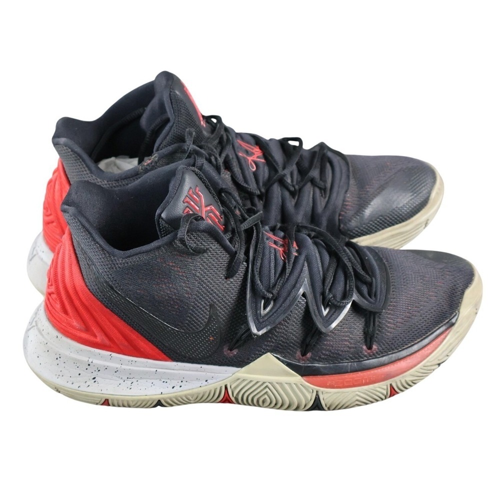 Nike Kyrie 5 Shoes Mens Size 11.5 Black Red Mid‎ Top Basketball AO2918-600